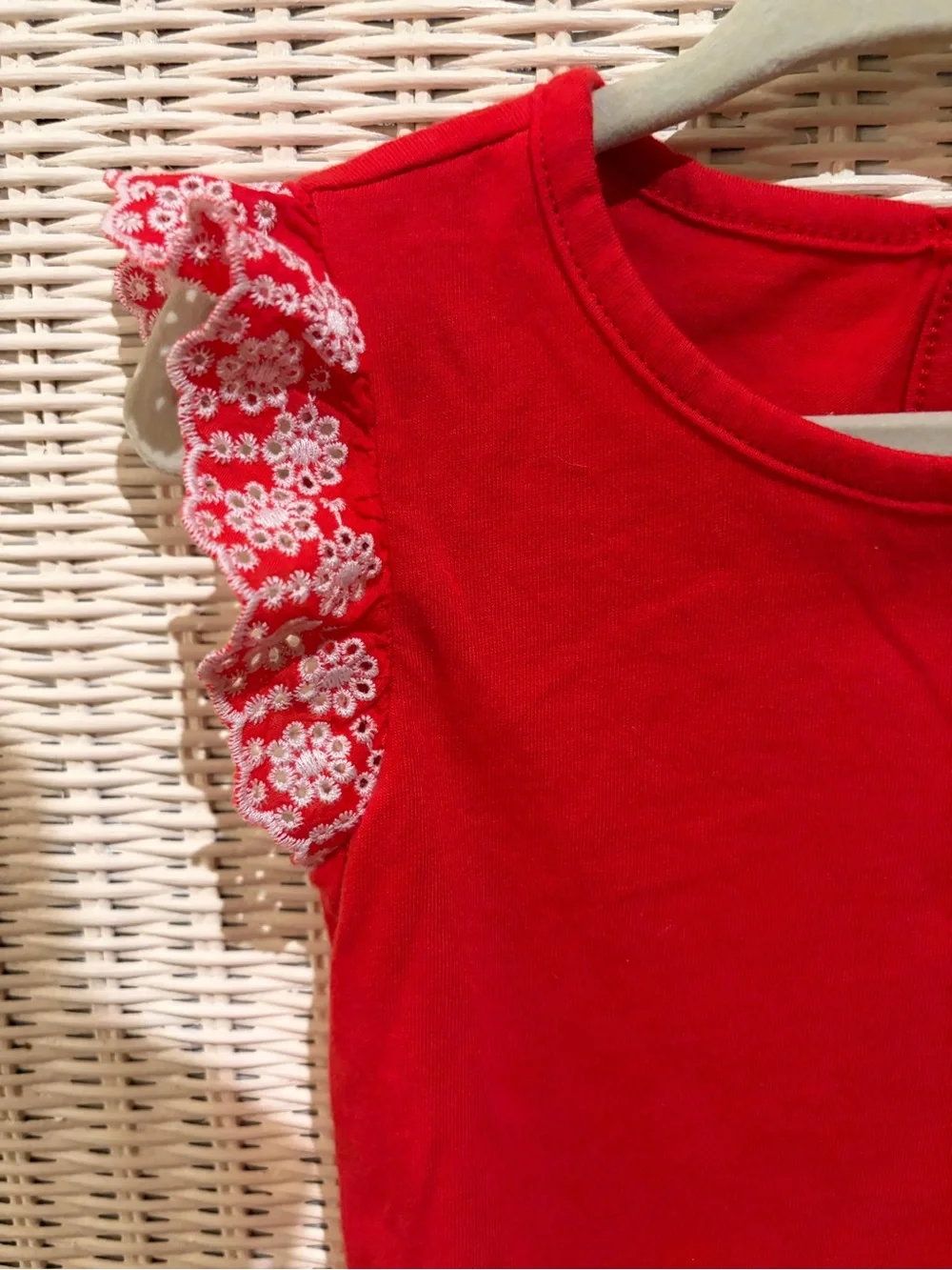 Girls Toddler OshKosh B'gosh Bright Red Shortalls Overalls with Onsie Set 24m